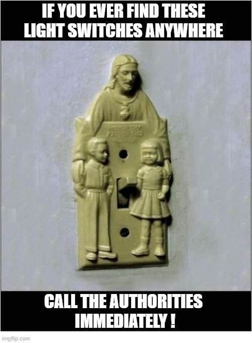 A Warning Of Danger Or A Subtle Suggestion ! | If you ever find these Light Switches anywhere; call the authorities
 immediately ! | image tagged in weird,light switch,danger,suggestion | made w/ Imgflip meme maker