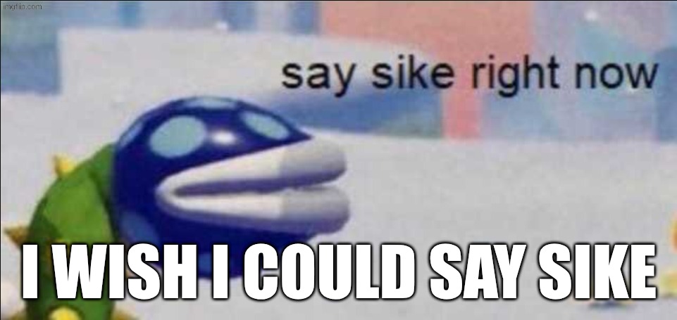 Say sike right now | I wish I could say sike | image tagged in say sike right now | made w/ Imgflip meme maker