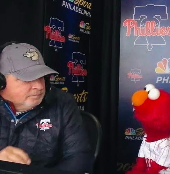 Elmo with Philadelphia Phillies TV commentator Blank Meme Template