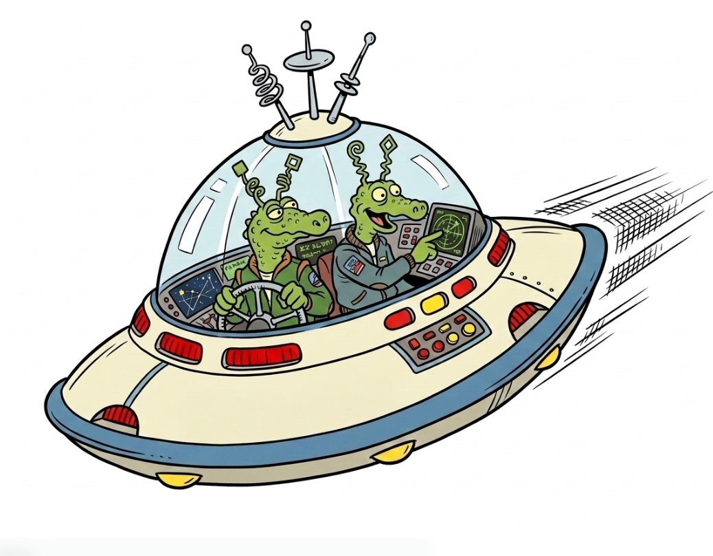 High Quality Two Aliens in UFO Blank Meme Template