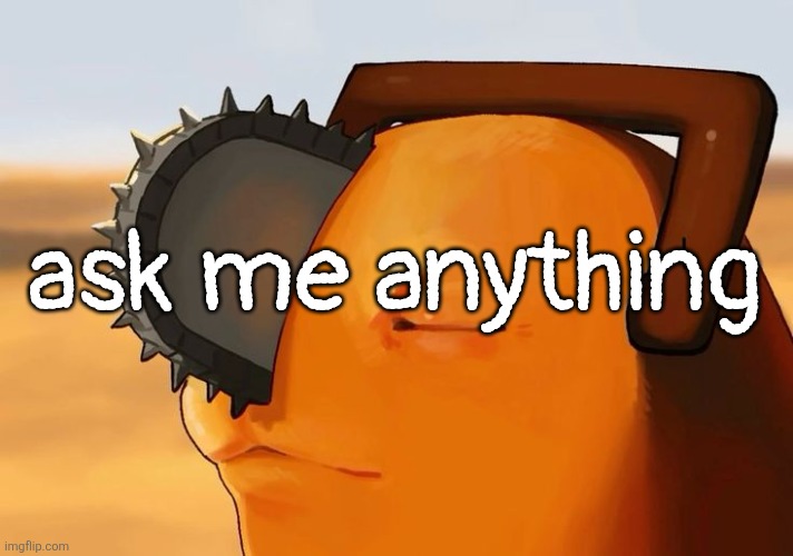 I'll answer truthfully or commically, I decide | ask me anything | image tagged in pochita cooked | made w/ Imgflip meme maker