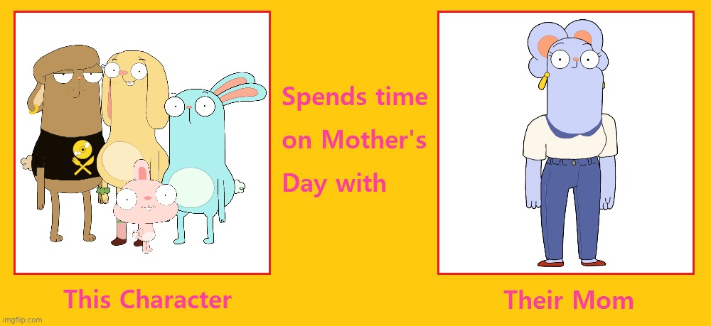 Barry Buns, Harry Buns, Terri Buns and Kristophe Buns Spends Time on Mother’s Day with Mary Buns | image tagged in kiff,disney,mothers day,happy mother's day,deviantart,memes | made w/ Imgflip meme maker