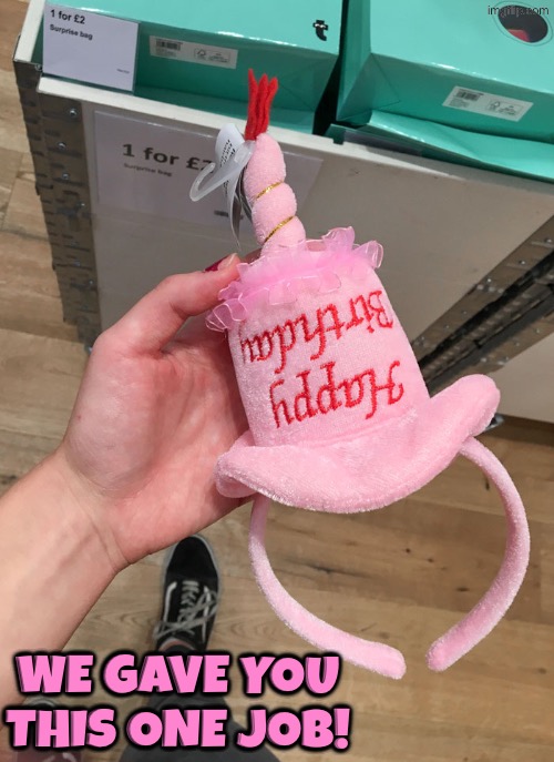 How could this nonsense even occur | We gave you this one job! | image tagged in you had one job,duhhh dumbass,happy birthday,do you are have stupid,dafuq did i just read,upside-down | made w/ Imgflip meme maker