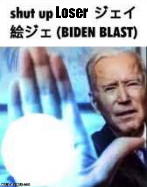 To the whole stream (except the raiders) | Loser | image tagged in shut up biden blast | made w/ Imgflip meme maker
