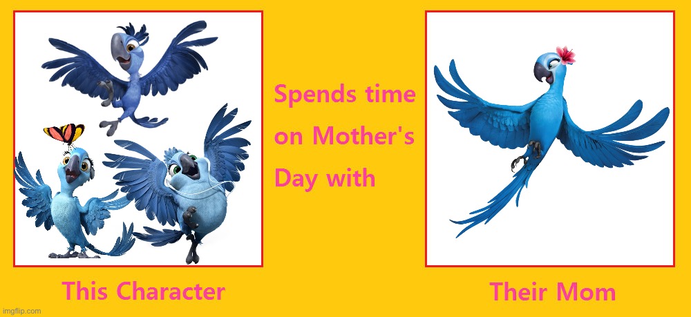 Bia, Carla and Tiago Spends Time on Mother’s Day with Jewel | image tagged in rio,blue sky studios,mother's day,happy mother's day,deviantart,memes | made w/ Imgflip meme maker