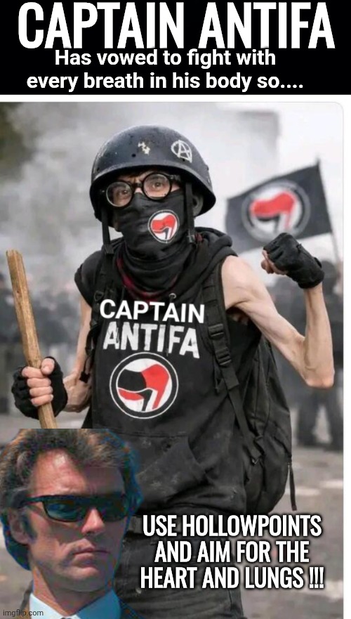 Cap'n Antifa vs Dirty Harry Blank Meme Template
