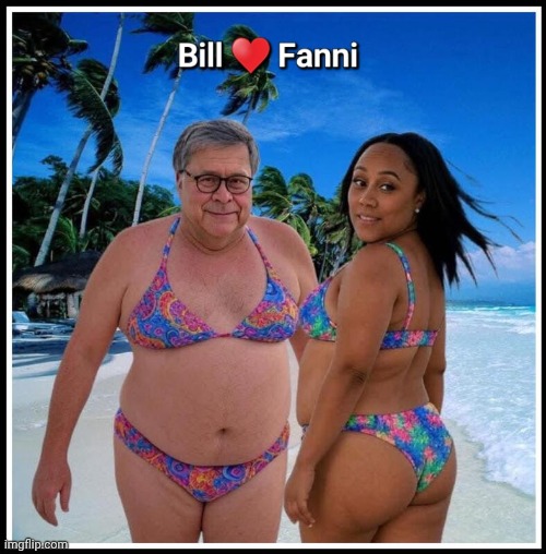 Bill Barr & Fanni Willis | image tagged in bill barr fanni willis | made w/ Imgflip meme maker