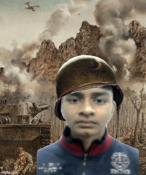 abhikiwar | image tagged in thousand yard stare no soldier | made w/ Imgflip meme maker