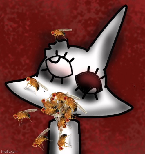 Blehhhhhh | image tagged in arctic fox,oc,fruit fly,eww,pests,hecesa | made w/ Imgflip meme maker