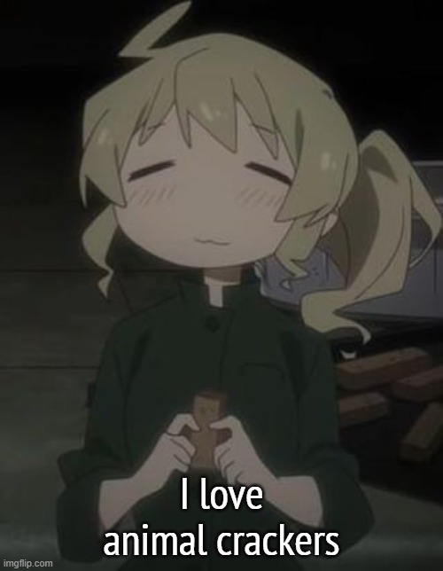 (the food) | I love animal crackers | image tagged in arabmogus' one millionth yuuri temp -w- | made w/ Imgflip meme maker