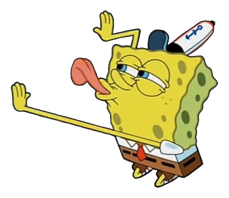 spongebob licking png Blank Meme Template