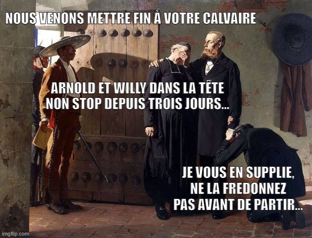 dictionnaire du superflu | Nous venons mettre fin à votre calvaire; Arnold et Willy dans la tête non stop depuis trois jours... Je vous en supplie, ne la fredonnez pas avant de partir... | image tagged in dictionnaire du superflu | made w/ Imgflip meme maker