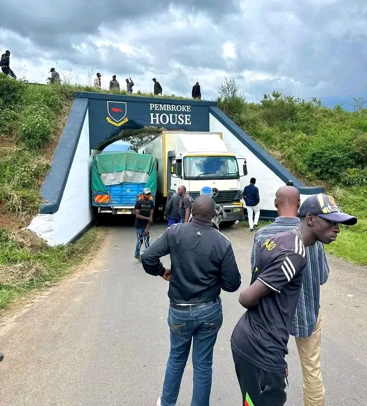 Stuck trucks in an underpass Blank Meme Template