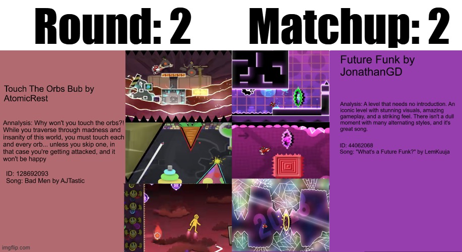 (Look at that full moon) Matchup 2: Funky Future vs. TOUCH THE DAMN ORBS! | Round: 2; Matchup: 2 | image tagged in futurefunk png | made w/ Imgflip meme maker