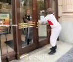 Jesus breaking into the Scientology Building Blank Meme Template