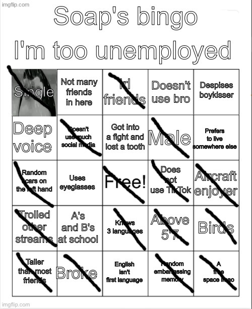 Soap's bingo | image tagged in soap's bingo | made w/ Imgflip meme maker
