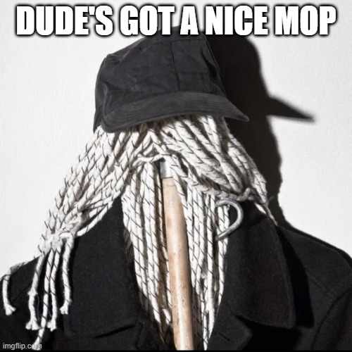 Mop Man | Dude's got a nice mop | image tagged in fa895xxxkaaof-i jpg | made w/ Imgflip meme maker