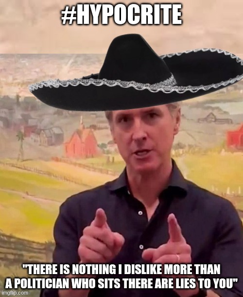 Biggest clown in California | #Hypocrite; "There is nothing I dislike more than a politician who sits there are lies to you" | image tagged in nutcase gavin newsom | made w/ Imgflip meme maker