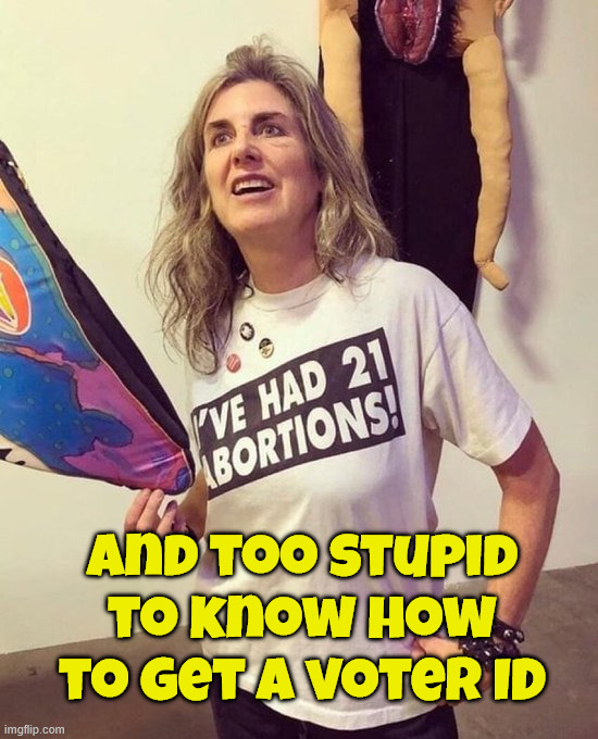 And too stupid to know how to get a voter ID | made w/ Imgflip meme maker