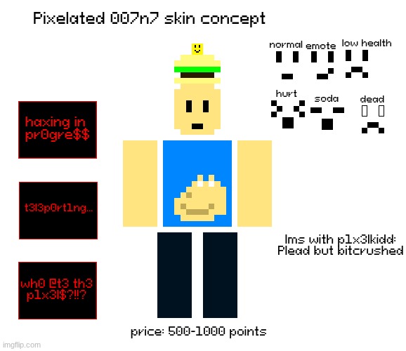 Pixelated 007n7 | image tagged in 007n7,forsaken,concept | made w/ Imgflip meme maker