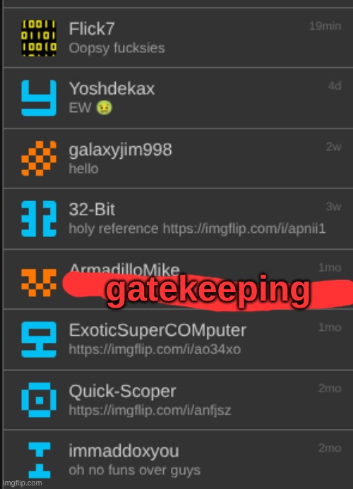 mc reveal | gatekeeping | made w/ Imgflip meme maker