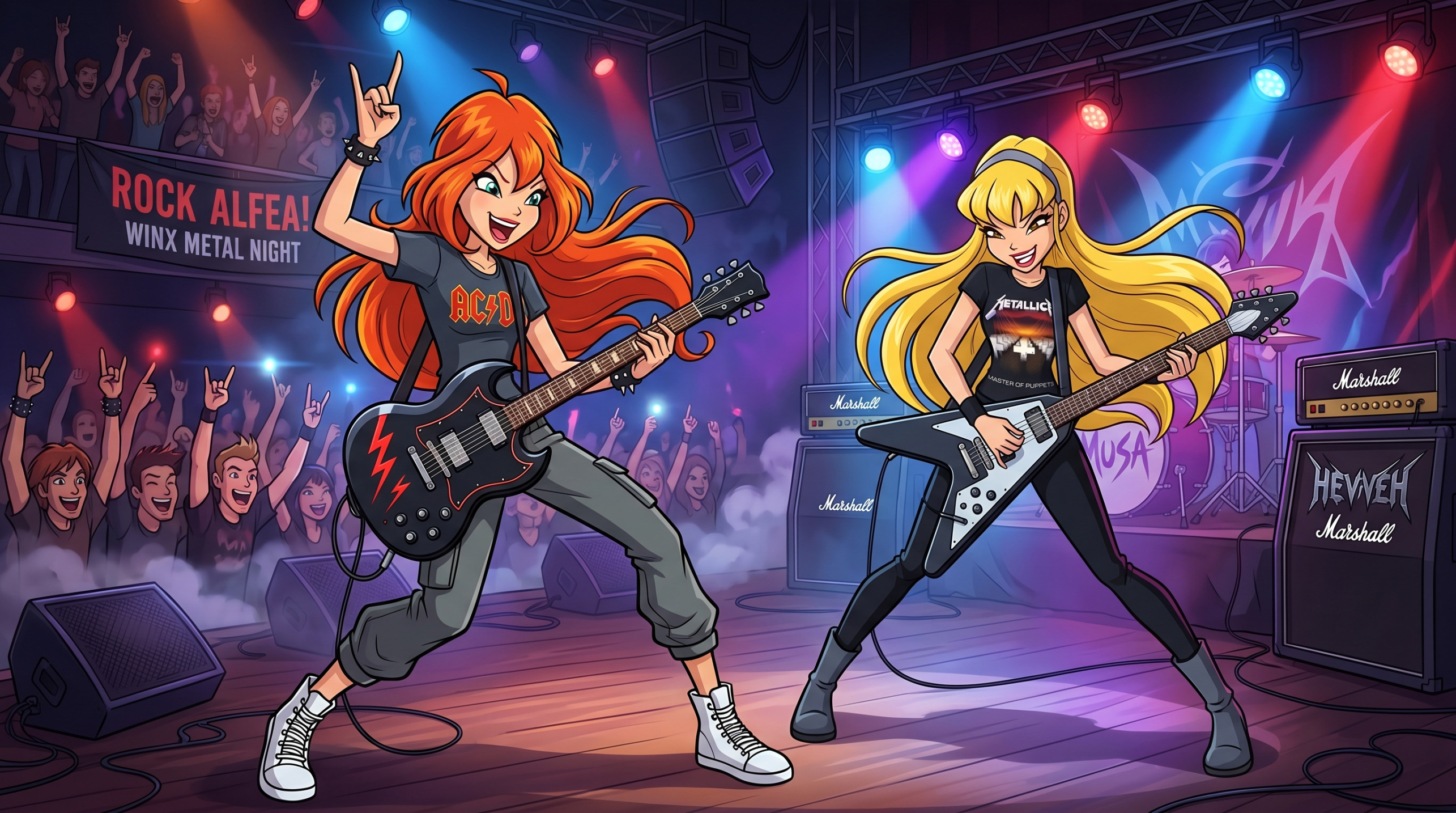 Bloom and Stella does the Heavy Metal Blank Meme Template