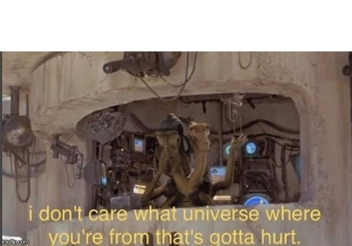 I don't care what universe where you're from that's gotta hurt | image tagged in i don't care what universe where you're from that's gotta hurt | made w/ Imgflip meme maker