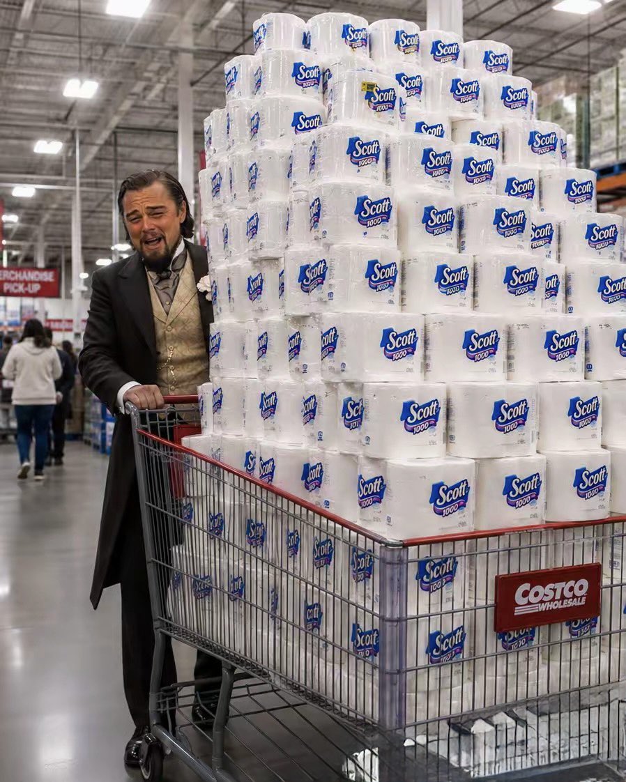 DiCaprio toilet paper Blank Meme Template