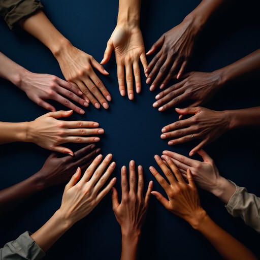 Hands in a circle Blank Meme Template