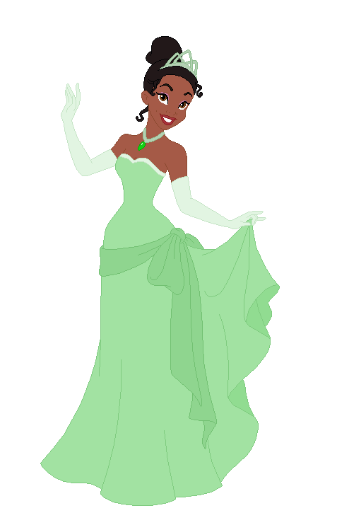 Princess Tiana Wears a Different Green Dress Blank Meme Template