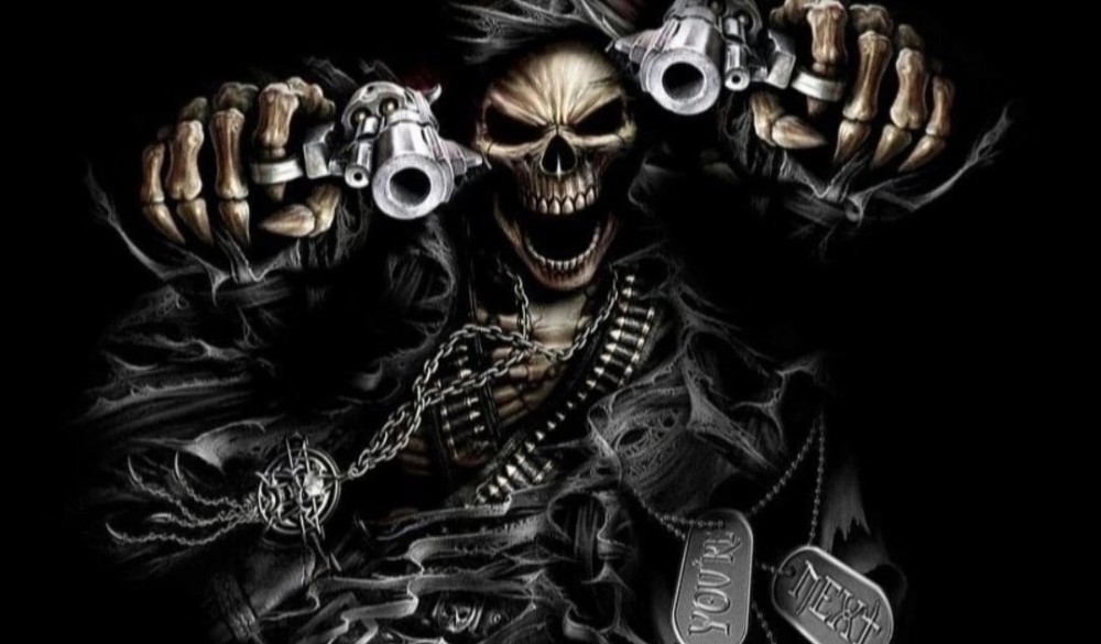 Skeleton with Guns Blank Meme Template