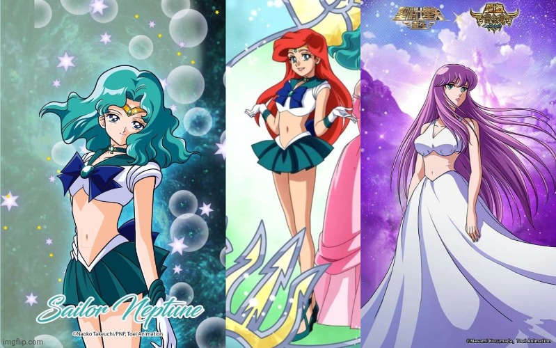 Sailor Neptune, Ariel and Athena Belly Blank Meme Template