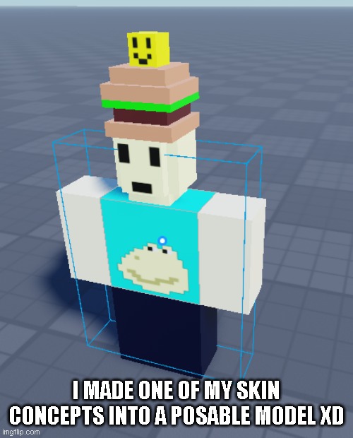 pixelated 007n7 | i made one of my skin concepts into a posable model XD | image tagged in concept,007n7,forsaken | made w/ Imgflip meme maker