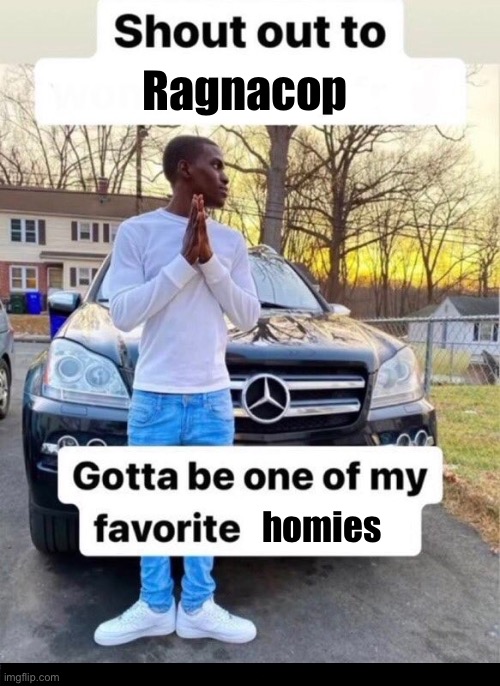 shout out to x | Ragnacop; homies | image tagged in shout out to x | made w/ Imgflip meme maker