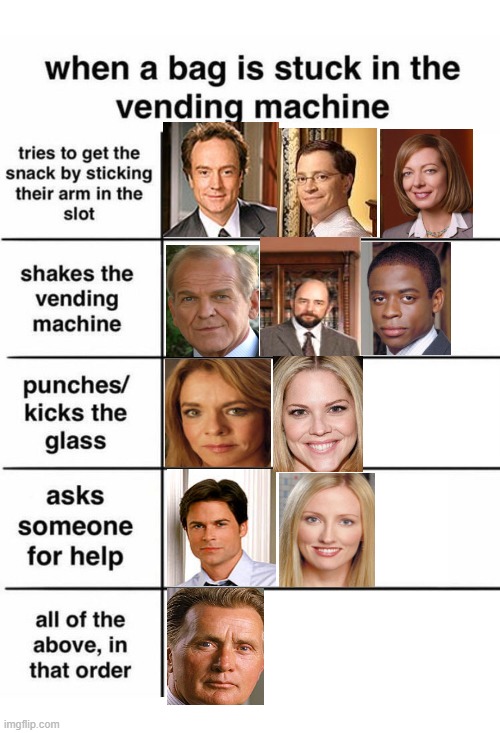 West Wing vending machine | image tagged in when a bag is stuck in the vending machine | made w/ Imgflip meme maker