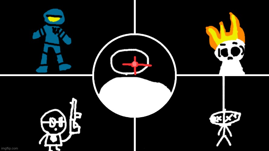 Got bored and drew some bullshii | image tagged in all bosses no damage | made w/ Imgflip meme maker