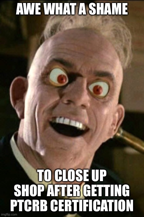 Toon Judge | Awe what a shame To close up shop after getting PTCRB certification | image tagged in toon judge | made w/ Imgflip meme maker