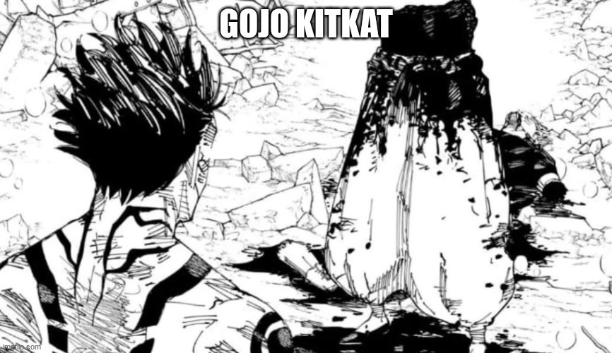 Gojo half | gojo kitkat | image tagged in gojo half | made w/ Imgflip meme maker
