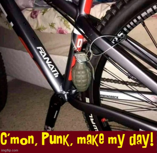 When Dirty Harry was a kid... | image tagged in vince vance,bicycle,bikes,memes,grenade,dirty harry | made w/ Imgflip meme maker