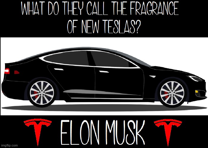 Nothing like that Rich, New Car Smell | image tagged in vince vance,tesla,elon musk,fragrance,memes,riddles and brainteasers | made w/ Imgflip meme maker