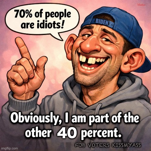 I are a college student | Marko; Biden; 40; Fjb voters kissmyass | image tagged in 70 percent of people,100 percent of dumbocrats | made w/ Imgflip meme maker