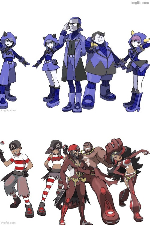 Since I've started liking Hoenn a lot more recently, I decided to swap the colors of the evil teams because I think it cool. | image tagged in pokemon | made w/ Imgflip meme maker