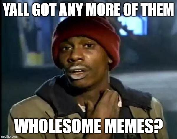 Y'all Got Any More Of That Meme | yall got any more of them; wholesome memes? | image tagged in memes,y'all got any more of that | made w/ Imgflip meme maker