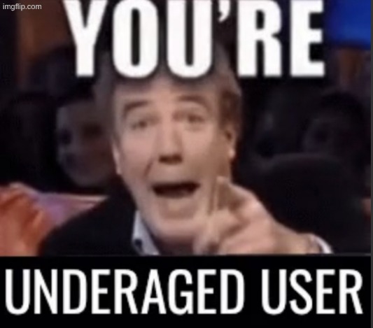You’re underage user | image tagged in you re underage user | made w/ Imgflip meme maker