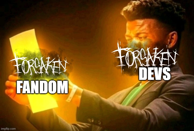 fr | fandom; devs | image tagged in jimmy butler cringe,forsaken,roblox | made w/ Imgflip meme maker