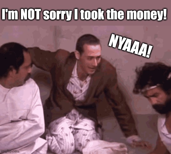 I'm NOT sorry I took the money! | I'm NOT sorry I took the money! Nyaaa! | image tagged in i'm not sorry i took the money | made w/ Imgflip meme maker