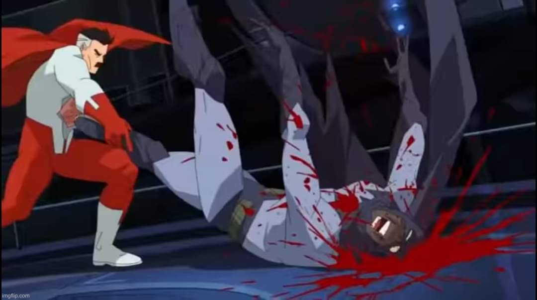 Omni Man Kills Darkwing | image tagged in omni man kills darkwing | made w/ Imgflip meme maker