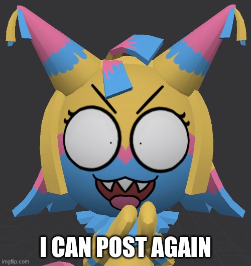 Evil Yatta | I can post again | image tagged in evil yatta | made w/ Imgflip meme maker