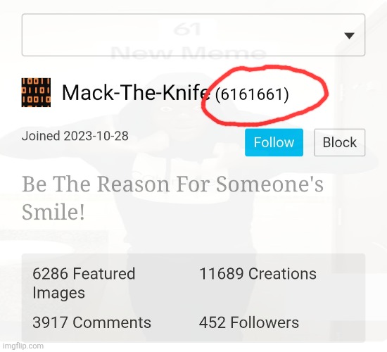 Awesome screenshot | image tagged in mack the knife,61,six one,points,screenshot,perfect | made w/ Imgflip meme maker