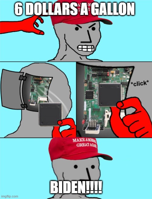 Yall have HDS (Husky Derangement Syndrome) | 6 dollars a gallon; biden!!!! | image tagged in maga npc chip change mood swing | made w/ Imgflip meme maker